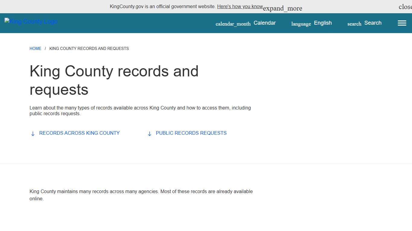 King County records and requests - King County, Washington